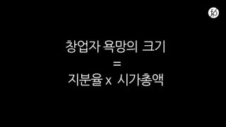 창업자 욕망의 크기
=
지분율 x 시가총액
 