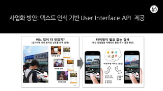사업화 방안: 텍스트 인식 기반 User Interface API 제공
 