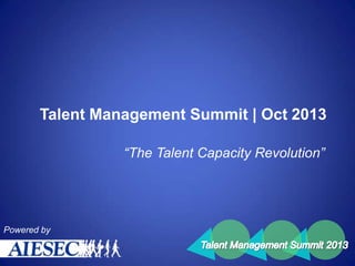 Talent Management Summit | Oct 2013
“The Talent Capacity Revolution”

Powered by

 