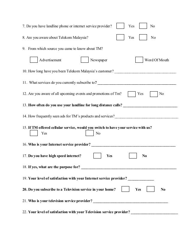 customer service survey examples