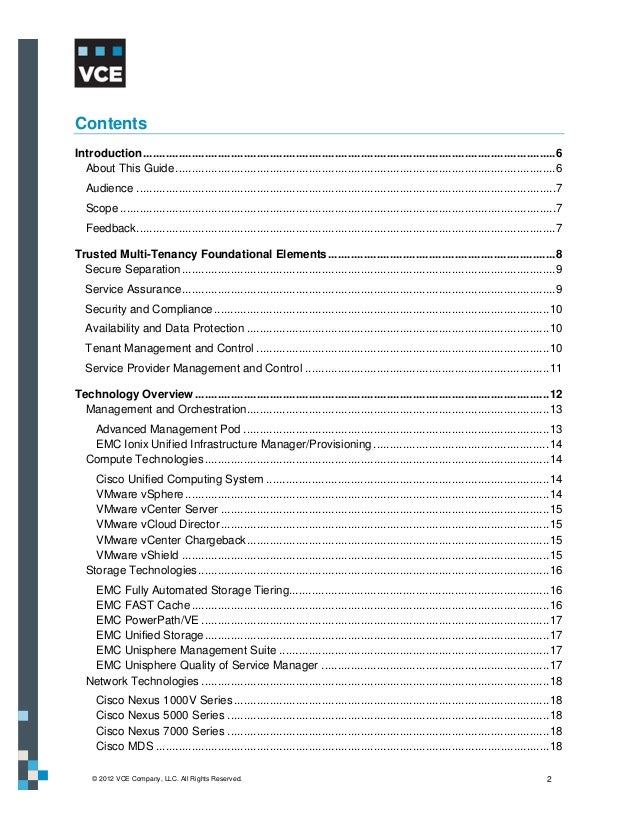 VBLOCK SOLUTION FOR TRUSTED MULTI-TENANCY: DESIGN GUIDE