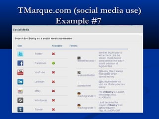 TMarque.com (social media use)TMarque.com (social media use)
Example #7Example #7
 