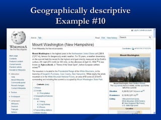 Geographically descriptiveGeographically descriptive
Example #10Example #10
 