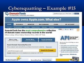 Cybersquatting – Example #15Cybersquatting – Example #15
 