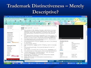 Trademark Distinctiveness – MerelyTrademark Distinctiveness – Merely
Descriptive?Descriptive?
 