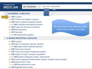 All commercial case reporters allow
topic & key number searching
All commercial case reporters allow
topic & key number searching
 