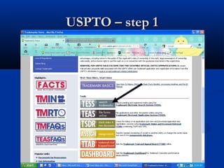 USPTO – step 1USPTO – step 1
 