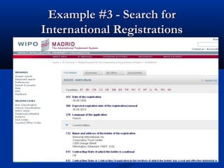 Example #3 - Search forExample #3 - Search for
International RegistrationsInternational Registrations
 