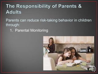 Parent Child Risk Visualisation Tmt & risk taking in adolescence ppt tim rush | PPTX