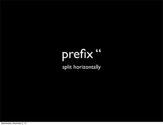 preﬁx “
                            split horizontally




Wednesday, December 5, 12
 