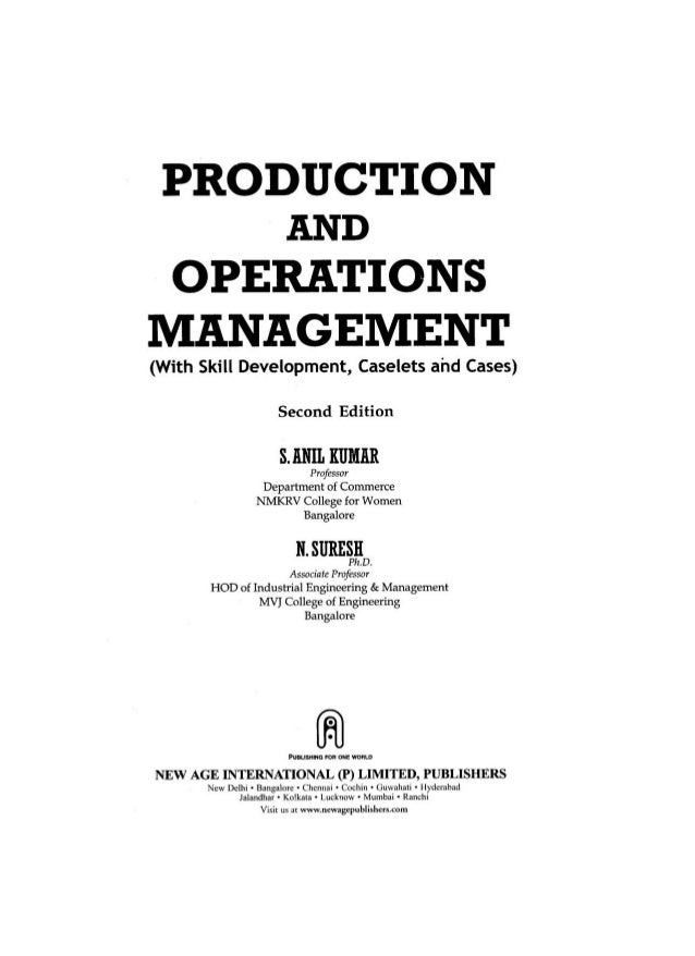 Production And Operations Management By R Panneerselvam Production And Operations Management By R Panneerselvam