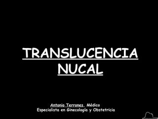 TRANSLUCENCIA NUCAL Antonio Terrones , Médico  Especialista en Ginecología y Obstetricia 