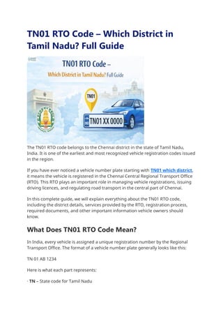 Ka01 Rto TN01 RTO Code – Which District in Tamil Nadu Full Guide.docx