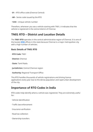 Gj08 Rto Code TN01 RTO Code – Which District in Tamil Nadu Full Guide.docx