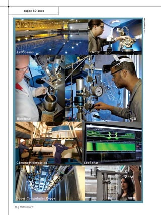 Fotos: Divulgação Coppe

coppe 50 anos

LabOceano

LNCD

Bioetanol

Câmera Hiperbárica

Super Computador Coppe
74

TN Petróleo 91

LNCD

LabSonar

NIFD

 