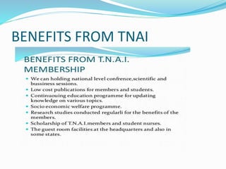 BENEFITS FROM TNAI
 