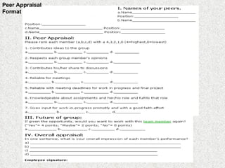 Peer Appraisal Format 