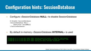 TNC19 Radiator Technical Workshop -- Meet Radiator developers | PPT