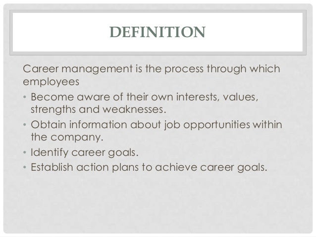 career management career definition