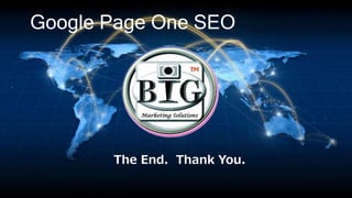 Google Page One SEO
The End. Thank You.
 