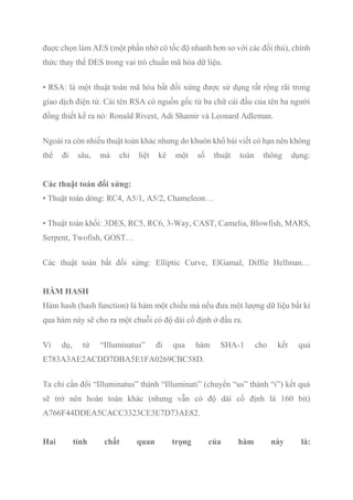 Tổng hợp các tài liệu cryptography thuat toan ma hoa | DOCX