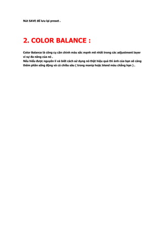 Tổng quan về các adjustment layer trong photoshop | PDF