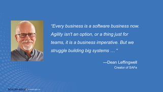 © Scaled Agile, Inc. 1.5© Scaled Agile, Inc.
—Dean Leffingwell
Creator of SAFe
“Every business is a software business now....