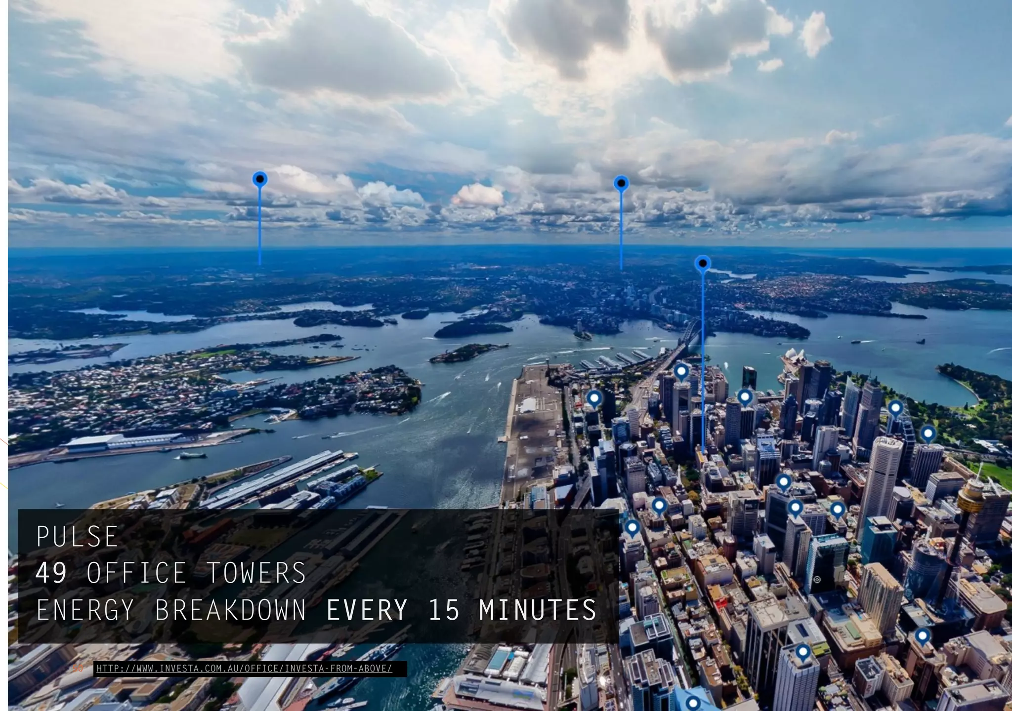 PULSE
49 OFFICE TOWERS
ENERGY BREAKDOWN EVERY 15 MINUTES
HTTP://WWW.INVESTA.COM.AU/OFFICE/INVESTA-FROM-ABOVE/50
 