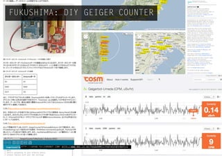 HTTP://JAPAN.FAILEDROBOT.COM/ HTTP://WWW.BBC.CO.UK/PROGRAMMES/P00FVKXF#SYNOPSIS30
FUKUSHIMA: DIY GEIGER COUNTER
 