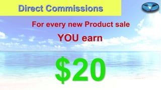 Direct Commissions
For every new Product sale

YOU earn

 