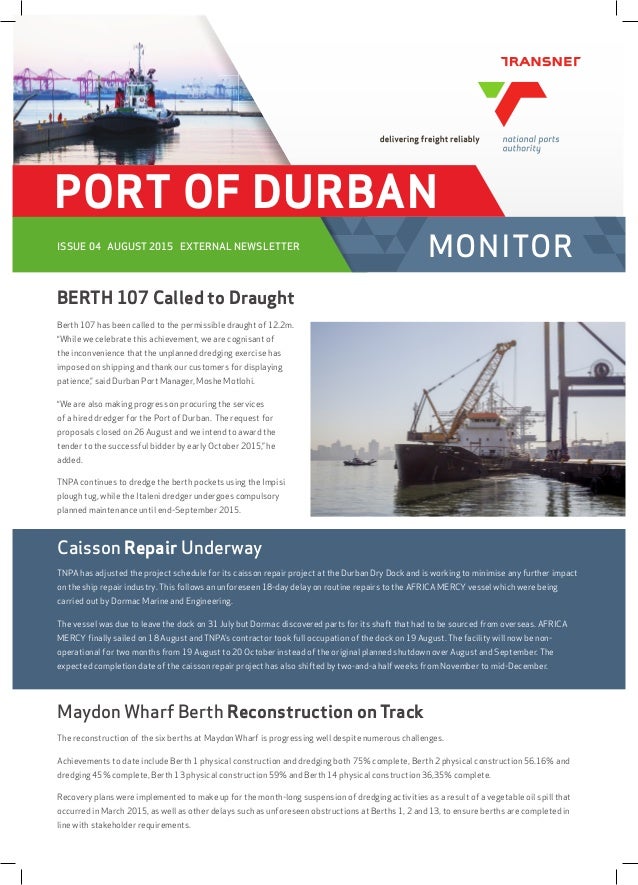 Port of Durban Monitor Issue 4 Aug 2015 Edition