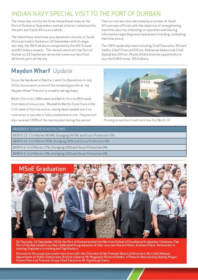 Port of Durban Monitor eNewsletter September 2016 Edition