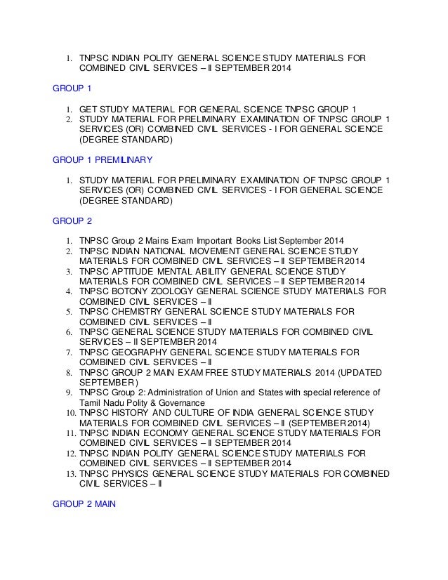 Tnpsc Group 1 Study Material