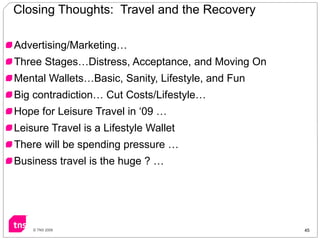 Closing Thoughts:  Travel and the Recovery <ul><ul><li>Advertising/Marketing… </li></ul></ul><ul><ul><li>Three Stages…Dist...