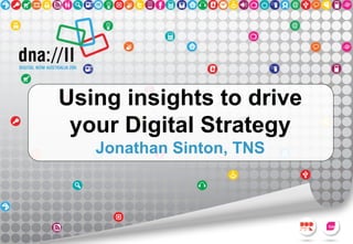 Using insights to drive
 your Digital Strategy
   Jonathan Sinton, TNS
 