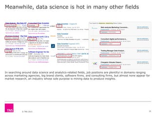© TNS 2015
Meanwhile, data science is hot in many other fields
25
In searching around data science and analytics-related f...