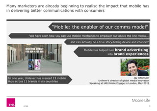 Many marketers are already beginning to realise the impact that mobile has
in delivering better communications with consum...