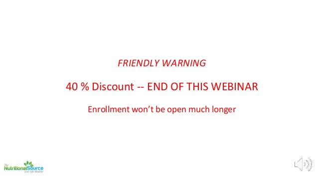 Advanced Health And Nutrition Webinar