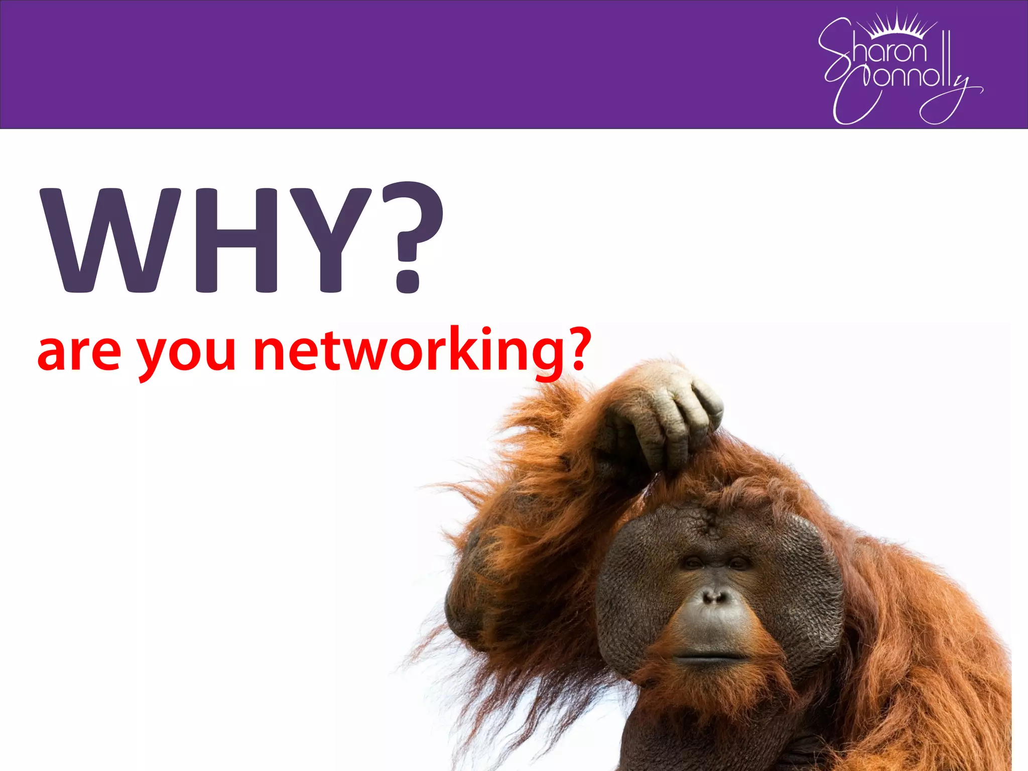 WHY?are you networking?
 