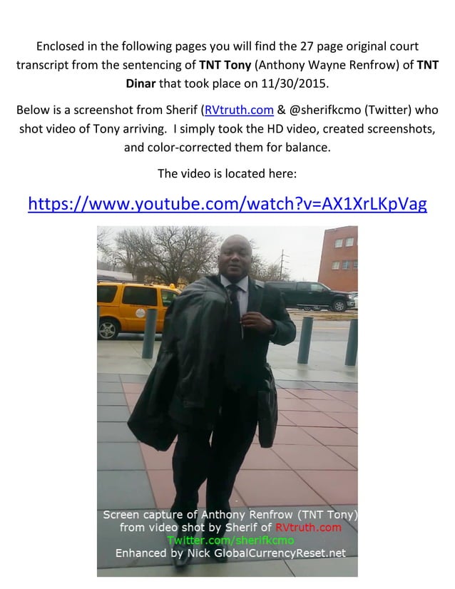 TNT Tony Iraqi Dinar Guru Scam Court Sentencing Transcript PDF