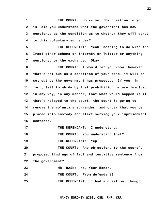 TNT Tony Iraqi Dinar Guru Scam Court Sentencing Transcript PDF