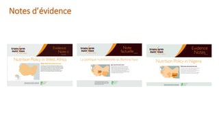 Etat de la recherche sur la nutrition des adolescents en Afrique de l'ouest