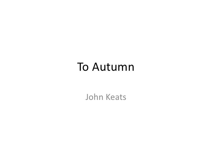 John keats ode to autumn essay