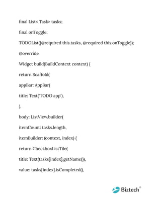 To-Do App With Flutter: Step By Step Guide | PDF