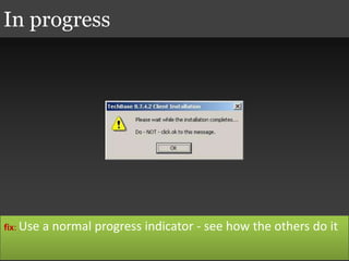 In progress
fix: Use a normal progress indicator - see how the others do it
 
