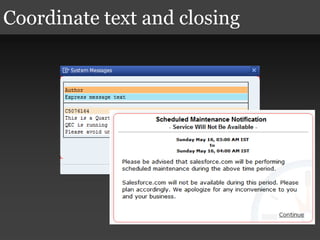 Coordinate text and closing
 