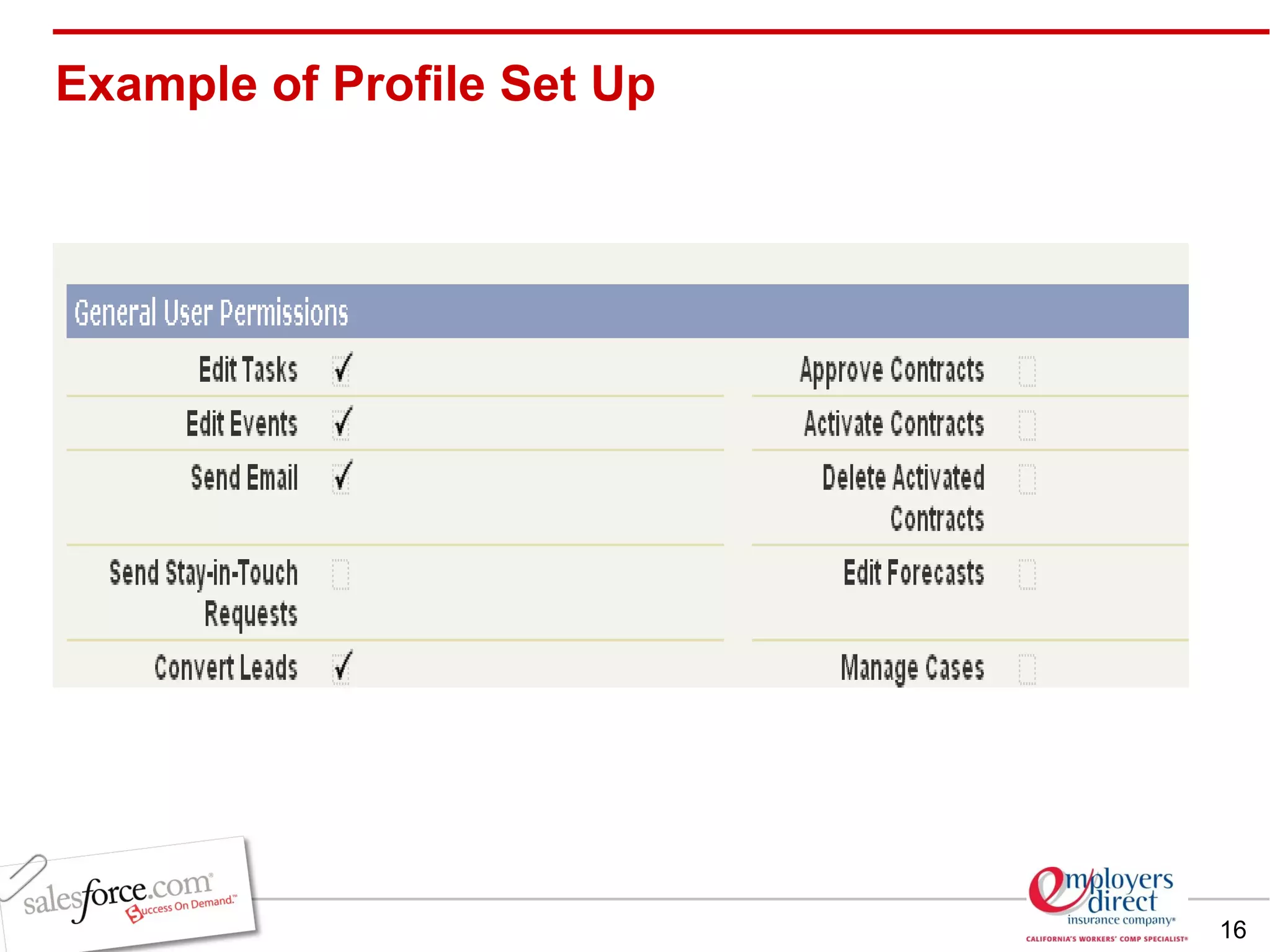 Example of Profile Set Up 