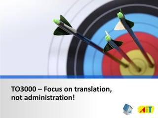 TO3000 – Focus on translation,
not administration!
   AnyCount – Get on translation, not administration!
   TO3000 – Focus More with Proper Word Count           http://www.to3000.com
                                                        http://www.to3000.com
 