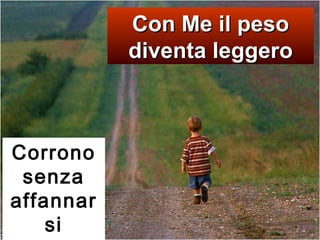 Con Me il peso diventa leggero C orrono senza affannarsi   (Is 40,31) 
