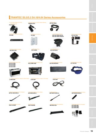 TOA Audio Catalogue 16
MicrophonesWirelessSystemsBeamSteeringMicrophoneDigitalMessageRepeatersMixersAmplifiersSpeakersConferenceSystemsMegaphonesProfessionalAudioSecurity&SafetyTechnicalColumn
UHF Paddle Antenna>>>>>> >>>
YW-4500WD-5800 ANT-UHF-PADA (Active)
ANT-UHF-PADP (Passive)
TRANTEC S5.5/5.3 S4.10/4.04 Series Accessories
Wall Mount Antenna
Helical Antenna for S4 Series
TNC Rack Mount Panel
Power Supply for S4/S5 Series Receiver
Rack Tray for Two Receivers
Professional Flight Case
Receiver Antenna for S4.16 Series
Antenna Extension Cable for S5/S4 Series
Blank Panel
Neoprene Aerobic BeltProfessional Cube Flight Case
IEC Lead
Leather Microphone Pouch
Receiver Antenna for S5 Series
Antenna Extension Cable for S4 Series
Rack Mount Kit for S5 Series
Wireless Antenna Distributor S4.16 Head Amplifier
Whip Antenna
Guitar Cable for S4 Series
UK Power Supply for S4/S5
Series Receiver
>>>
>>>
>>>
>>>
>>>
>>>
>>>
>>>
>>>>>>
>>>
>>>
>>>
>>>
>>>
>>>
>>>
>>>
>>>
ANT-S4HDX-D/HDX-G
PAN-1U19-BNC
PS/RACK-PDU
MB-S4RX-5-EB
ACC-4U-CASE
ACC-5U-CASE
ACC-6U-CASE
ACC-8U-CASE
ANT-S4.16RX-D/RX-G
LD-BNC-BNC
MW-1U-BLANK
ACC-AB1000ACC-CUBE-CASE
SKT-IEC-S5000
ACC-S5-HHPOUCH
ANT-S5RX-D/RX-G
LD-S5-ANT
ACC-S5RX-MB1
ACC-S5RX-MB2
ACC-S5RX-MB3
ACC-S4.16HA
AMT-S4BTX-D/BTX-G
LD-SJ-JAC
PS-S115-UK
Passive Antenna Splitter Leather Belt PouchABS Carry Case>>> >>>>>>
ACC-SPLIT-2W ACC-S5-POUCHACC-CASEA
WirelessSystems
WirelessSystemsBeamSteeringMicrophoneDigitalMessageRepeaters
 